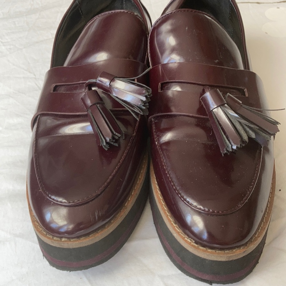 Zara burgundy loafers